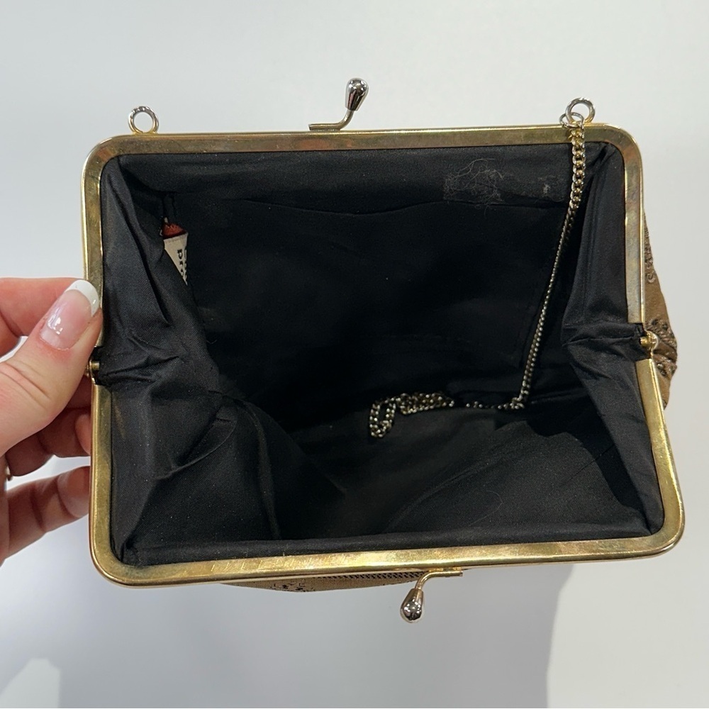 Cottage Product silk evening clutch paisley gold black - Picture 4 of 13